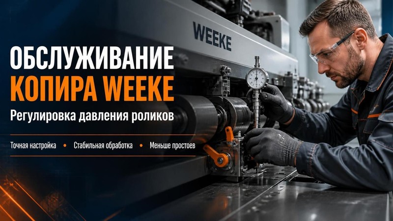 Обслуживание копира Weeke: регулировка давления роликов
