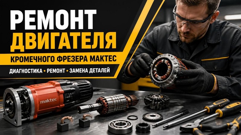 Ремонт двигателя кромочного фрезера MAKTEC
