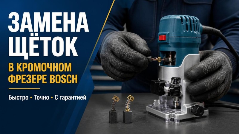 Замена щёток в кромочном фрезере Bosch