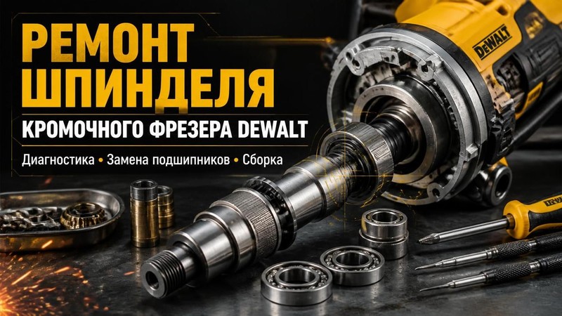 Ремонт шпинделя кромочного фрезера DEWALT