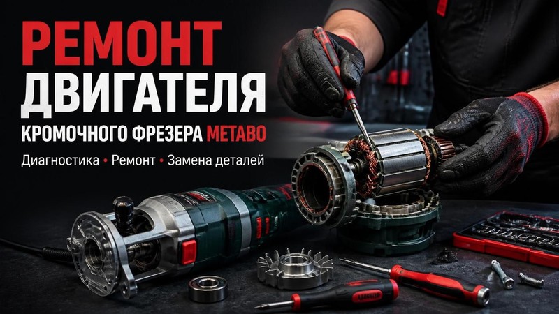 Ремонт двигателя кромочного фрезера METABO