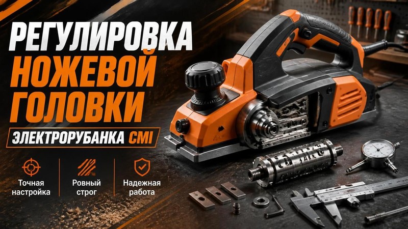 Регулировка ножевой головки электрорубанка CMI