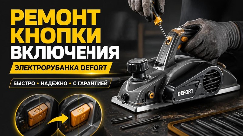 Ремонт кнопки включения электрорубанка DEFORT