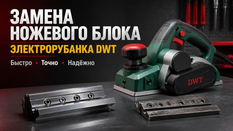 Замена ножевого блока электрорубанка DWT