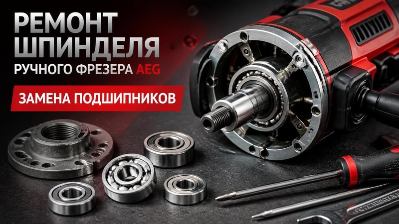 Ремонт шпинделя ручного фрезера Aeg: замена подшипников