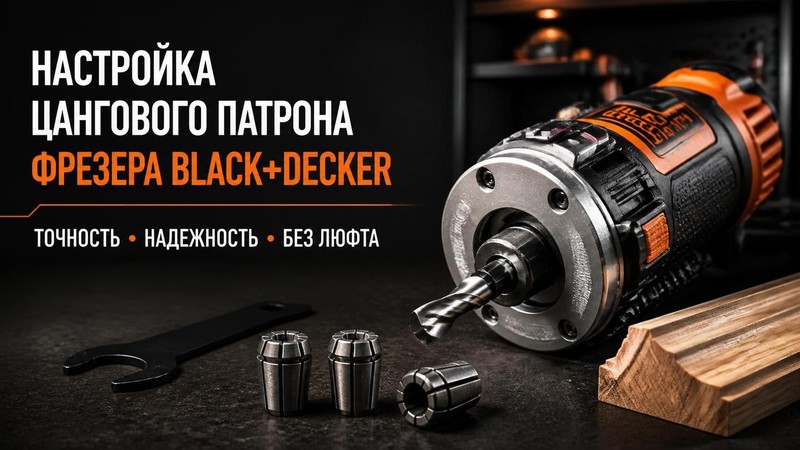 Настройка цангового патрона фрезера BLACK+DECKER