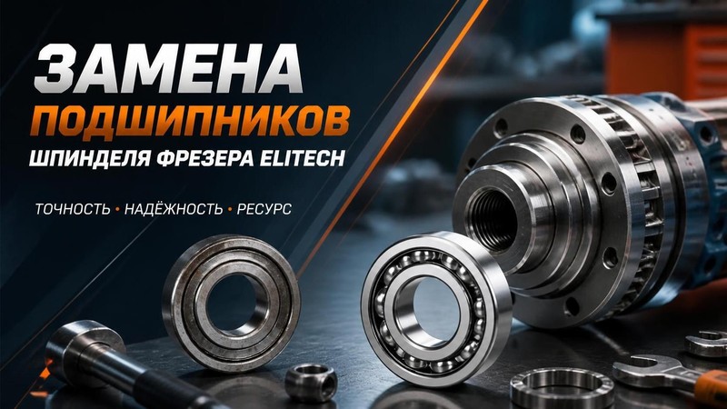 Замена подшипников шпинделя фрезера Elitech