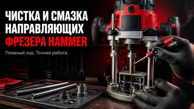 Чистка и смазка направляющих фрезера Hammer