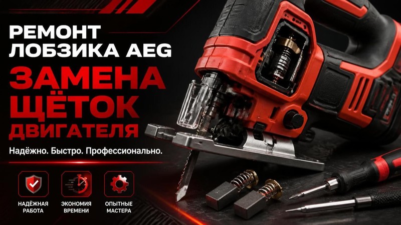 Ремонт лобзика Aeg: замена щёток двигателя