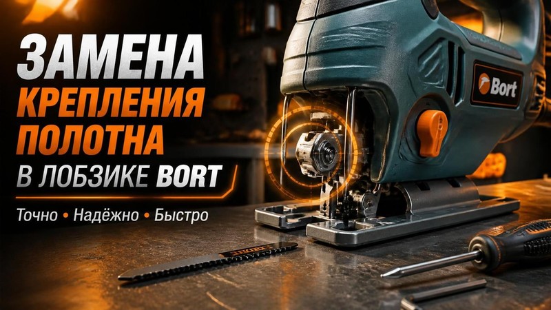 Замена крепления полотна в лобзике BORT