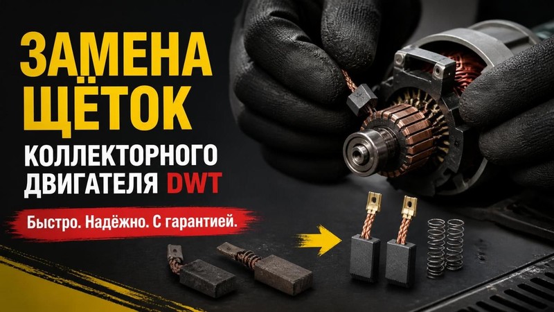 Замена щёток коллекторного двигателя DWT
