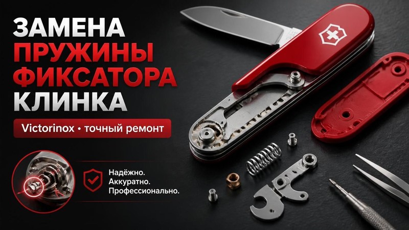 Замена пружины фиксатора клинка ножа Victorinox
