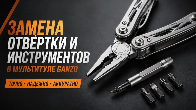 Замена отвертки и инструментов в мультитуле Ganzo