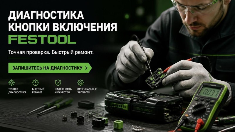 Диагностика кнопки включения FESTOOL