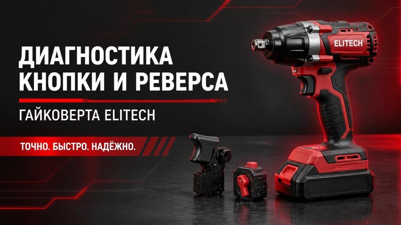 Диагностика кнопки и реверса гайковерта Elitech