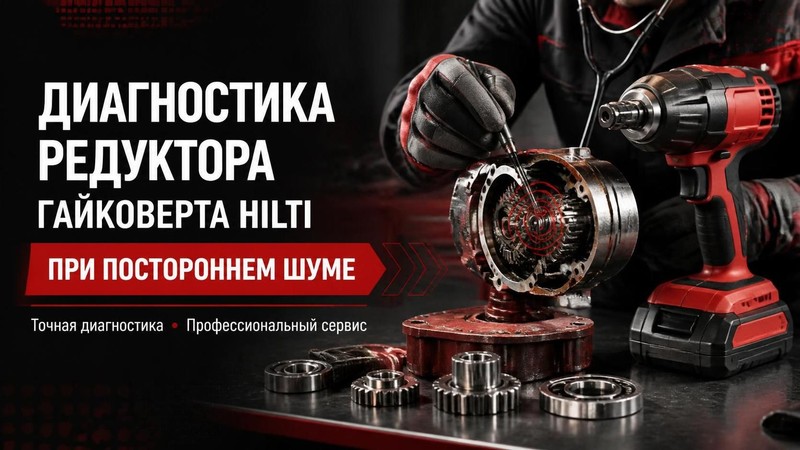 Диагностика редуктора гайковерта HILTI при постороннем шуме