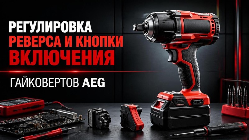 Регулировка реверса и кнопки включения гайковерта AEG