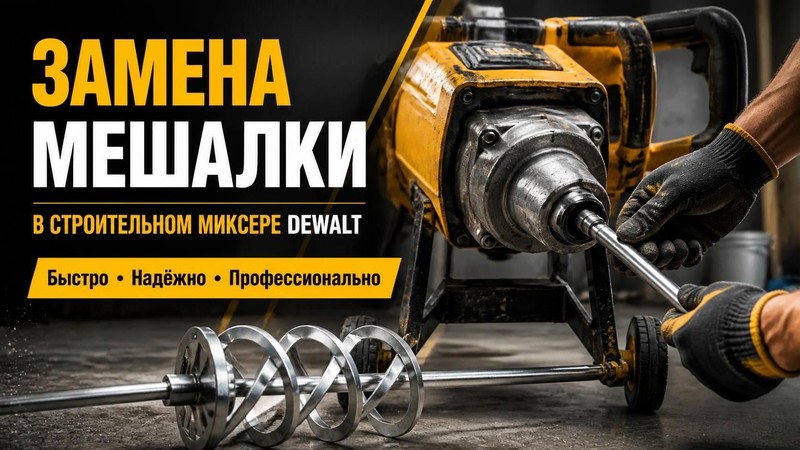 Замена мешалки в строительном миксере DEWALT