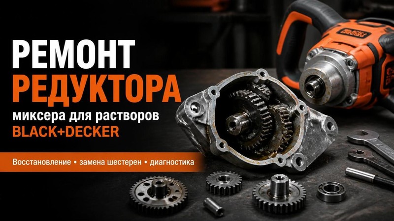 Ремонт редуктора миксера для растворов BLACK+DECKER