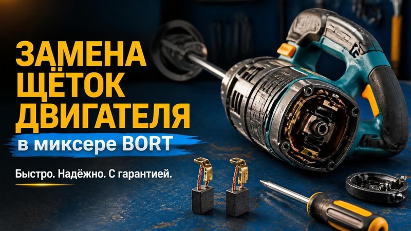 Замена щёток двигателя в миксере BORT