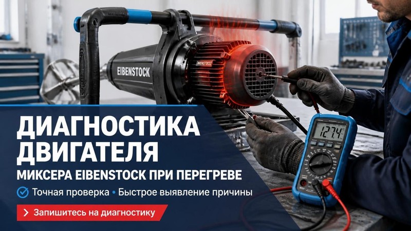 Диагностика двигателя миксера EIBENSTOCK при перегреве