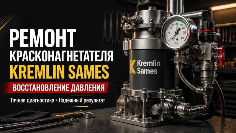 Ремонт красконагнетателя Kremlin Sames: восстановление давления
