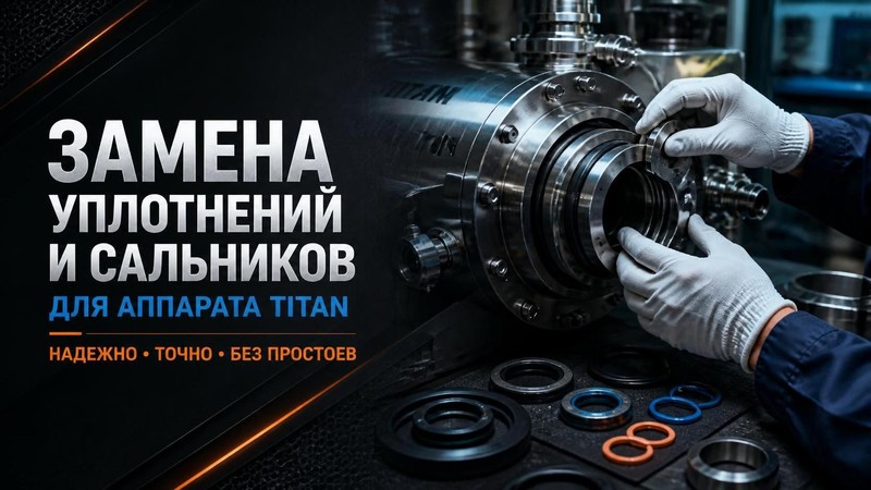 Замена уплотнений и сальников в аппарате Titan