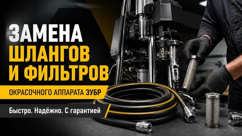 Замена шлангов и фильтров окрасочного аппарата ЗУБР