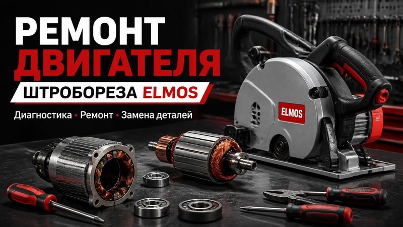 Ремонт двигателя штробореза Elmos — Дмитрий, фото