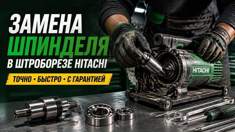 Замена шпинделя в штроборезе Hitachi