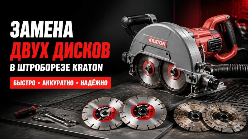 Замена двух дисков в штроборезе Кратон