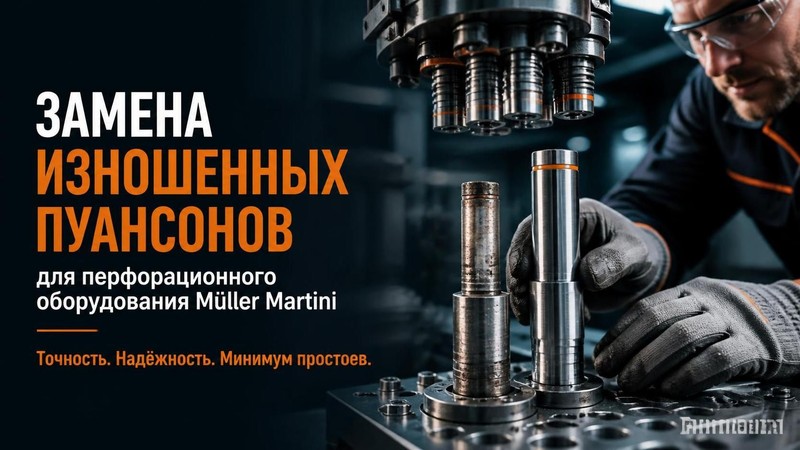 Замена изношенных пуансонов в перфорационном оборудовании Müller Martini