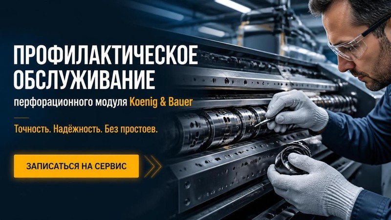 Профилактическое обслуживание перфорационного модуля Koenig & Bauer