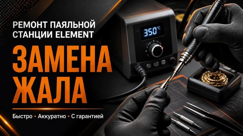 Ремонт паяльной станции ELEMENT: замена жала