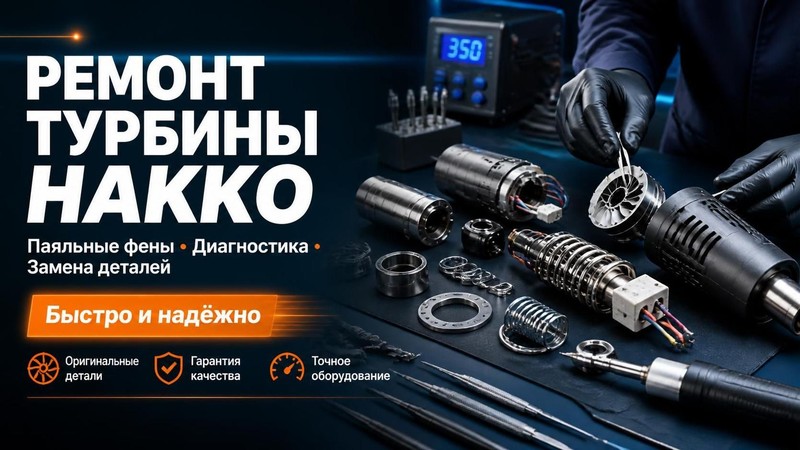 Ремонт турбины паяльного фена Hakko