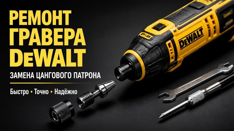 Ремонт гравера DEWALT: замена цангового патрона