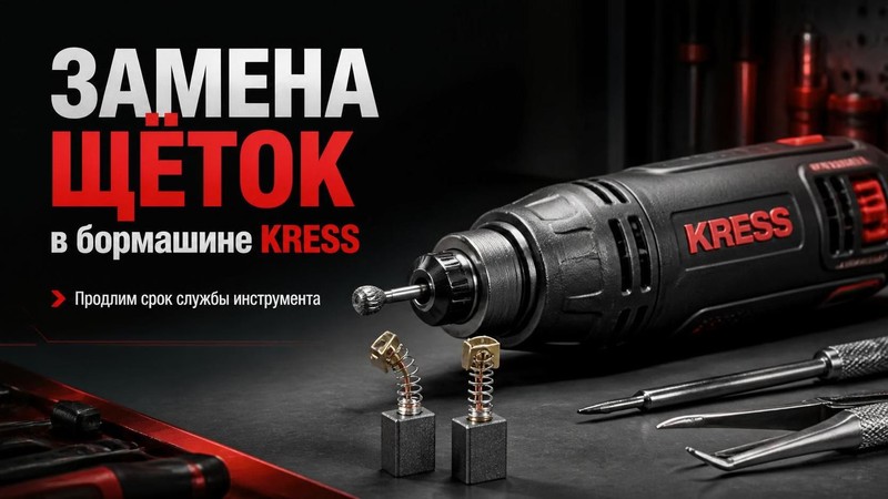 Замена щёток в бормашине KRESS