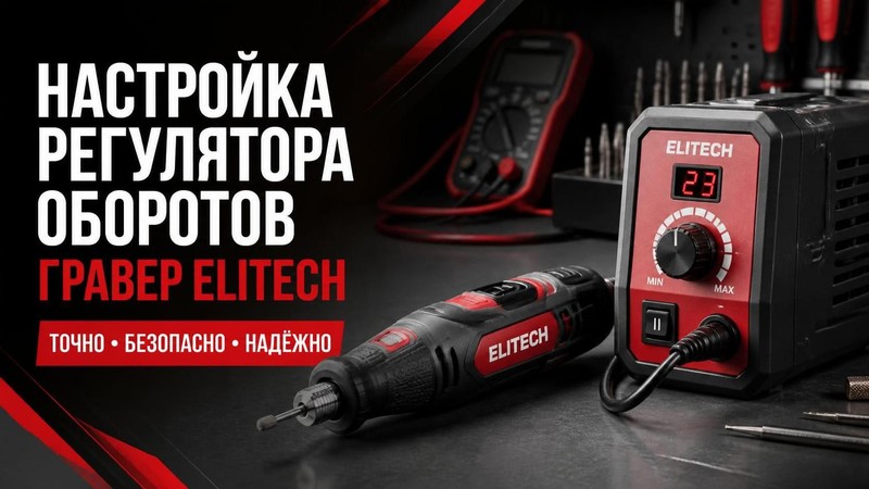 Настройка регулятора оборотов гравера Elitech