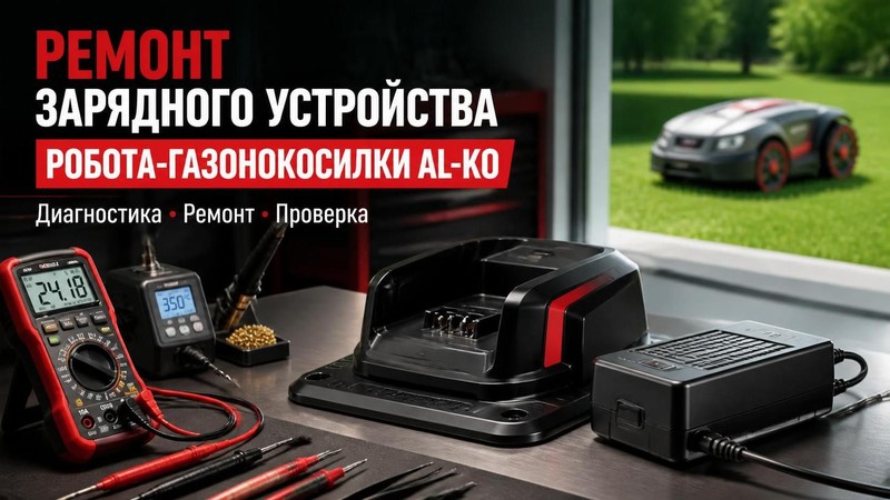 Ремонт зарядного устройства робота-газонокосилки AL-KO