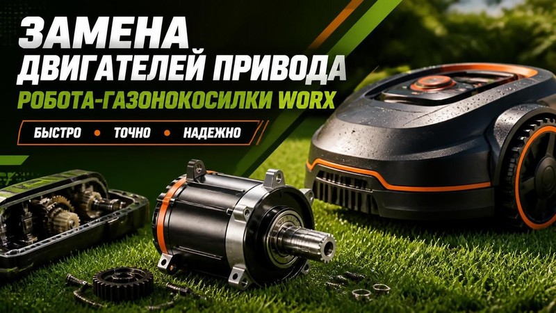 Замена двигателей привода робота-газонокосилки Worx