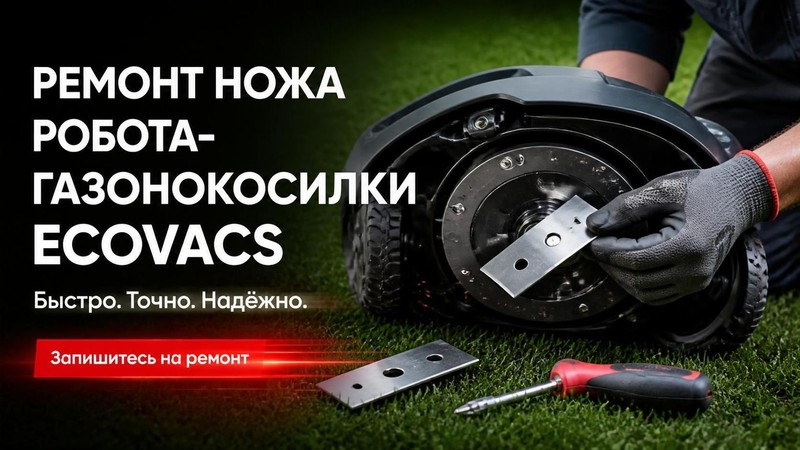 Ремонт ножа робота-газонокосилки ECOVACS