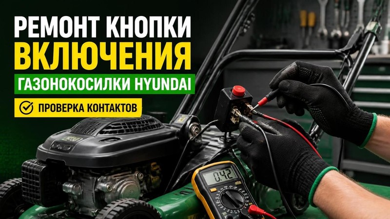 Ремонт кнопки включения газонокосилки Hyundai: проверка контактов