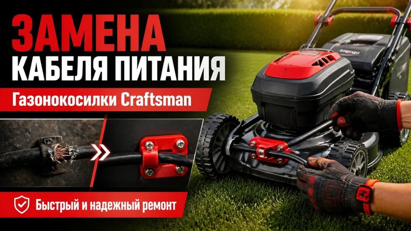 Замена кабеля питания газонокосилки Craftsman