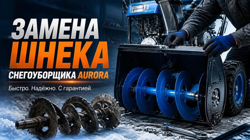 Замена шнека снегоуборщика Aurora
