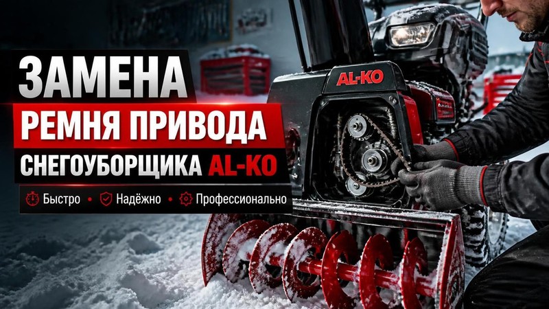 Замена ремня привода снегоуборщика AL-KO