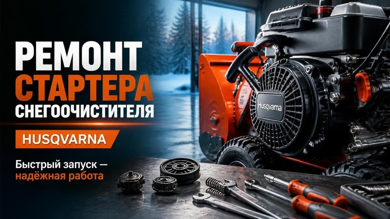 Ремонт стартера снегоуборщика Husqvarna