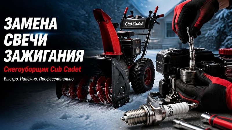 Замена свечи зажигания снегоуборщика Cub Cadet
