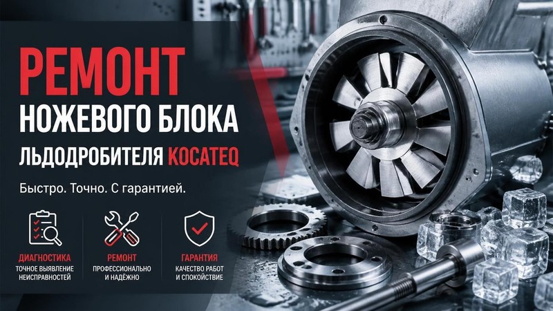 Ремонт ножевого блока льдодробителя Kocateq