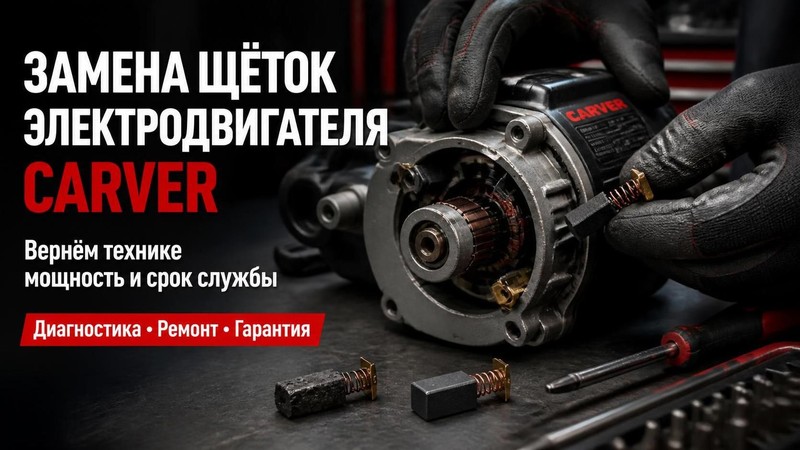 Замена щёток электродвигателя Carver