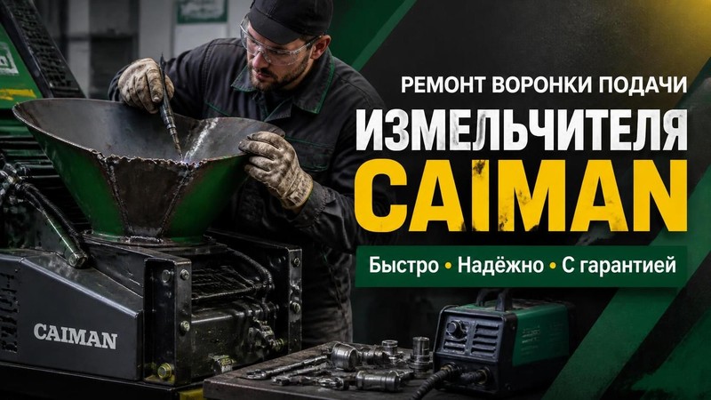 Ремонт воронки подачи измельчителя Caiman